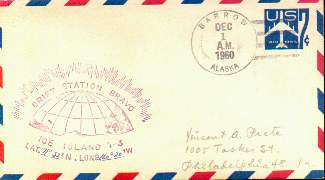Scan of cover from Drift Station Bravo, postmarked at Barrow, Alaska.